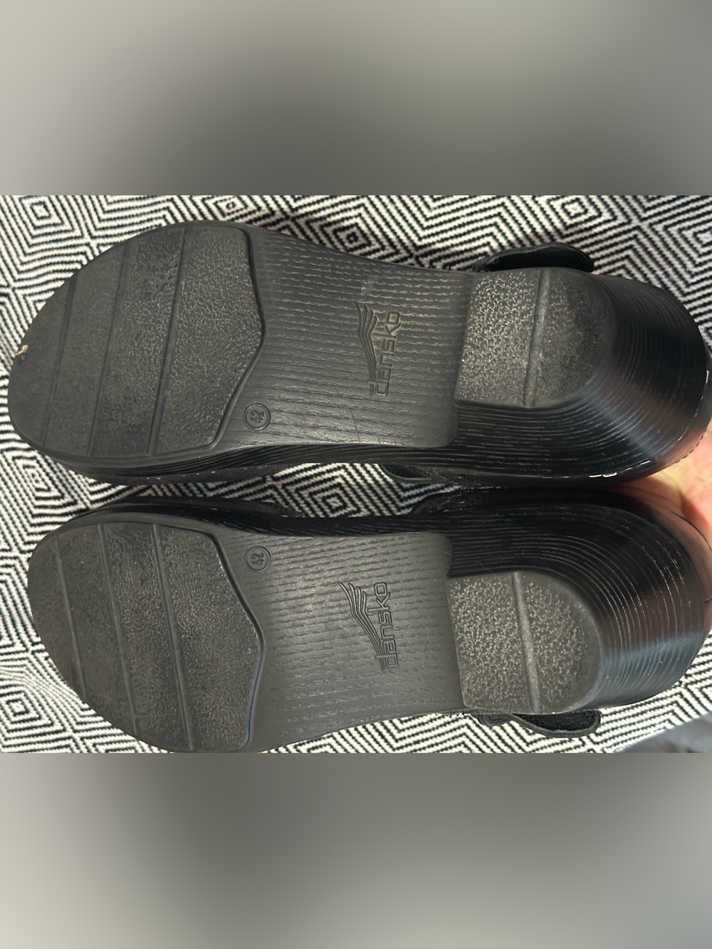 Dansko Makenna Black Leather Mary Jane Studded Heel Clogs Size 42 Comfort - Picture 8 of 16